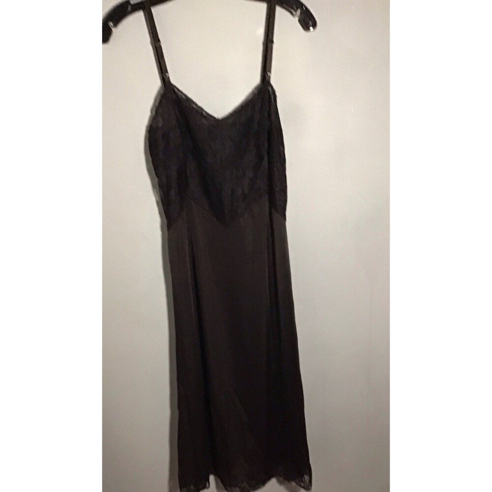 Vintage black lace slip Kayser nylon
